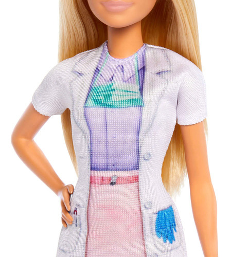 Barbie Profesiones Set Dentista Cabello Rubio Con Niña Multicolor