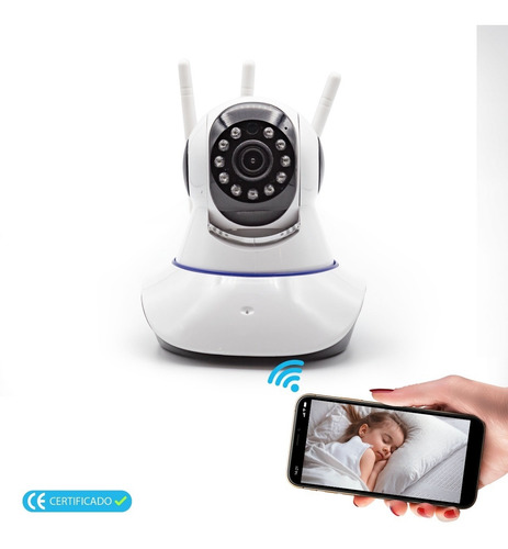 Imagem 2 de 6 de Camera Robo 3 Antenas Ip Wifi 360º 720p Sistema Yoosee/yyp2p