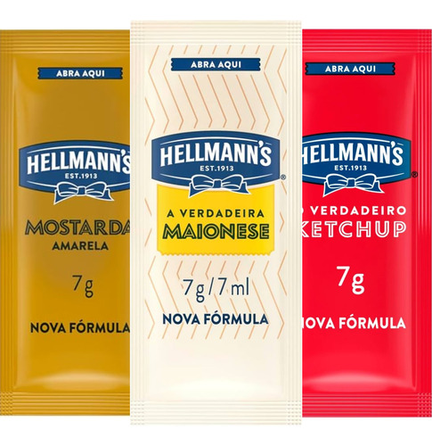 Kit Hellmanns Maionese, Ketchup E Mostarda Cx 504 De 7g