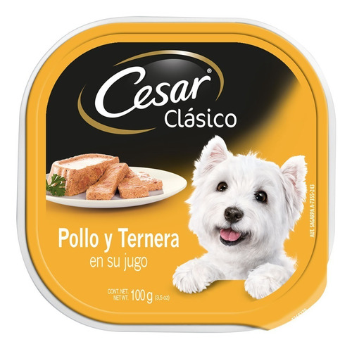 Imagen 1 de 1 de Alimento Para Perro Cesar Pollo Y Ternera 100 Gr