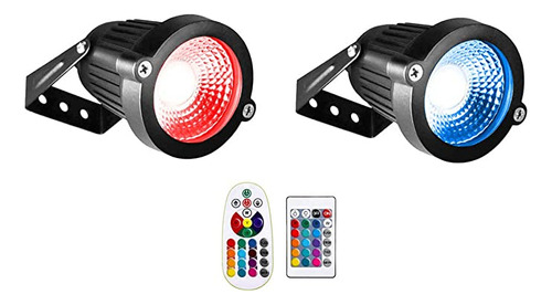 Doreio Foco Paisaje 6w Led Rgb Cambian De Color, 2 Unidades.