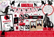 Comprar Kit Imprimible Candy Bar Godzilla 100% Editable