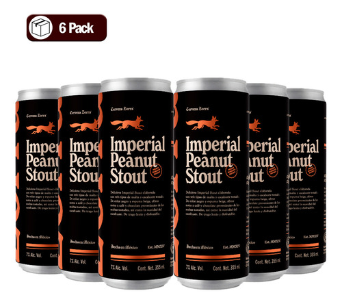 Cerveza Artesanal Zorra Imperial Peanut Stout 6 Pack