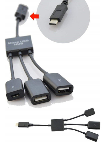 3 En 1 Usb Tipo C Otg Codo Otg Adaptador Convertidor De