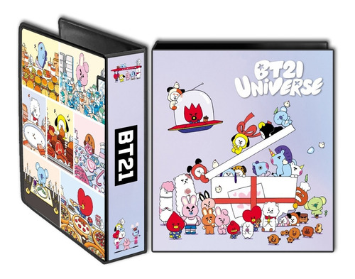 Carpeta Escolar N°3 + 6 Separadores - Bt21 M02 Kpop