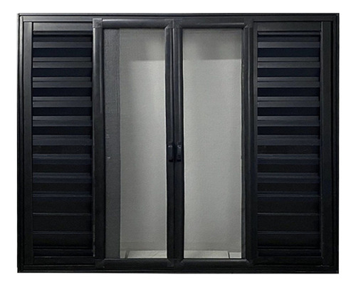 Janela Veneziana 6 Folhas Com Tela Mosquiteira Aluminio