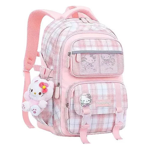Bonita Mochila Escolar Femenina De Hello Kitty Kuromi Para