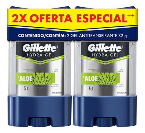 Desoorante Gillette Hydra Gel Aloe 164g X 2und