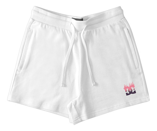 Short Dc Mujer Flame Urbano Blanco Con Bolsillos