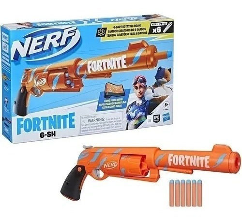 Nerf Fortnite Pistola Lanza Dardos 6-sh Hasbro 