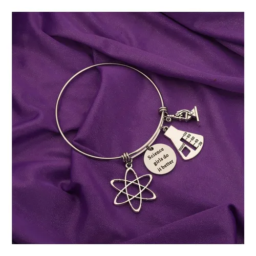 Pulsera Tematica Con Dijes Laboratorio, Ciencias, Moleculas