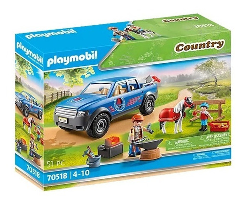 Figura Armable Playmobil Country Herrador Con 51 Piezas