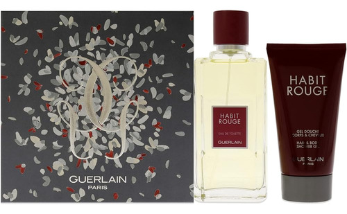 Guerlain Habit Rouge 3.4oz Edt Spray, 2.5oz Gel De Ducha Hom