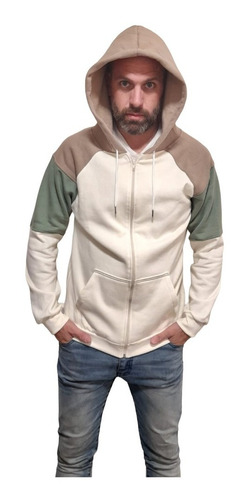 Campera Hombre Frisa Premium Bolsillo Canguro Con Capucha 