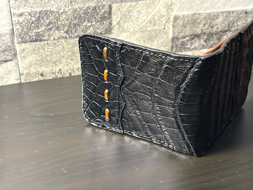 Cartera Piel Exótica Original Cocodrilo Negra