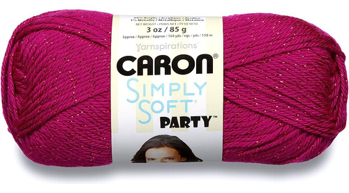 Caron Simply Soft Party Yarn, 3 Oz, Calibre Medio 4, - Fucsi