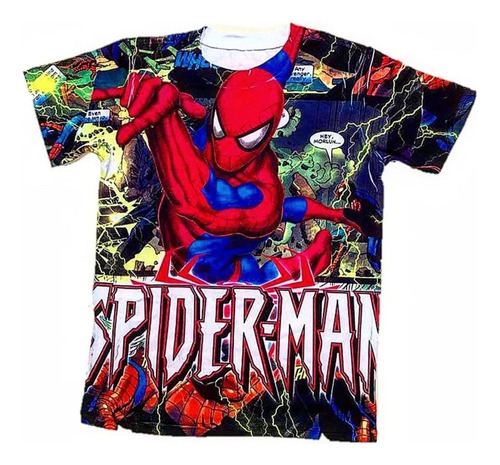Camiseta Niño Spiderman Tipo Comic O Historieta