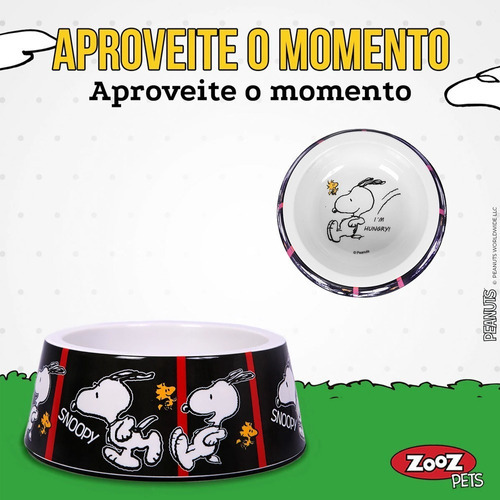 Comedouro Para Cachorro Snoopy Modelo Film Black Zooz Pets