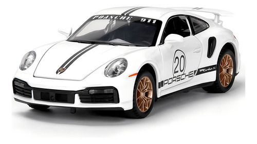 Coleccion De Escala Coche Juguete Porsche 911 Con Luz 1:32 Color Blanco