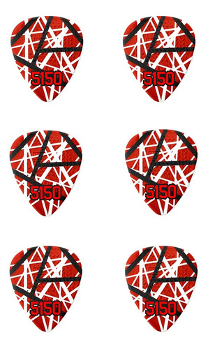 Pack X 6 Puas Jim Dunlop Evhr08 Evh 5150 Eddie Van Halen .60 Color Rojo Tamaño Mediano