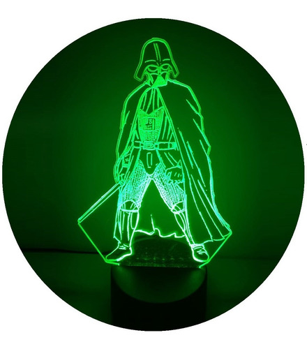 Lámpara Led Darth Vader Star Wars Luz Ilusión 3d Decoración