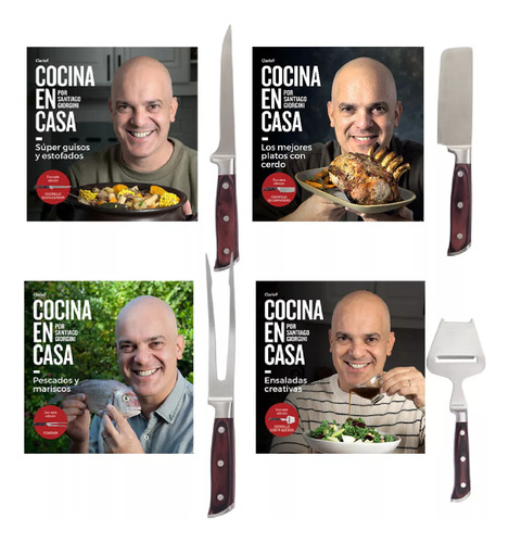 Coleccion Cuchillos + Revistas Cocina En Casa Santi Giorgini Tijera Clarín Marca Soklingen