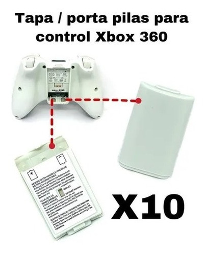 10 Tapa Para Pilas Portacajas Control Xbox 360 Porta Pilas