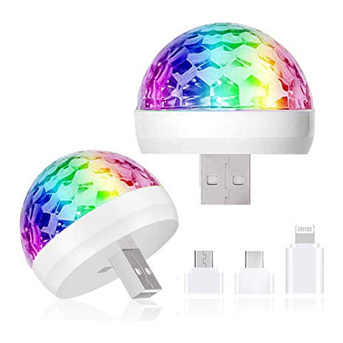 Parte Luces Activadas Usb 2pack Mini Bola De Discoteca ...