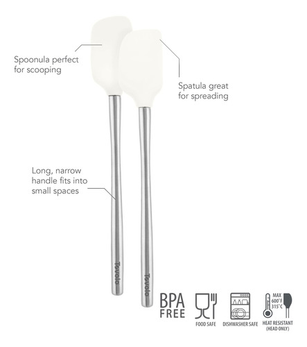 Juego De 2 Mini Espátulas Y Cucharas De Acero Inoxidable