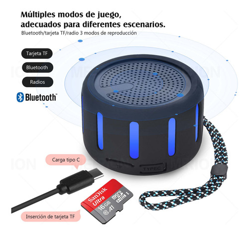 Merion Bocina Bluetooth Portátil Inalámbrica Aux-in Micro Tf Tws Color Negro