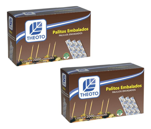 Kit 2 Caixa Palito De Dente Embalados Individual 2.000un Cd