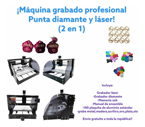 Máquina Grabado Profesional Láser Y Punta Diamante (2 En 1)