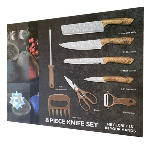 Faca Japonesa Chef C/ 8 Un Cozinha Legumes Afiada