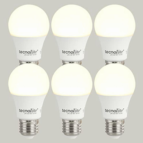 Paquete De 6 Focos Led 5 W A19 Tecnolite, Luz Suave Cálida,