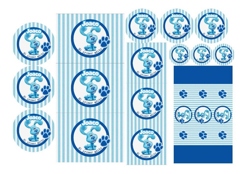 Kit Stickers Candy Bar X120 U Blues Clues Las Pistas De Blue