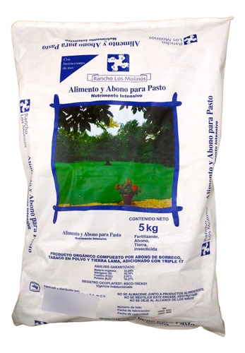 Alimento Para Pastos Cesped Jardin Verde 5kg Biodegradable