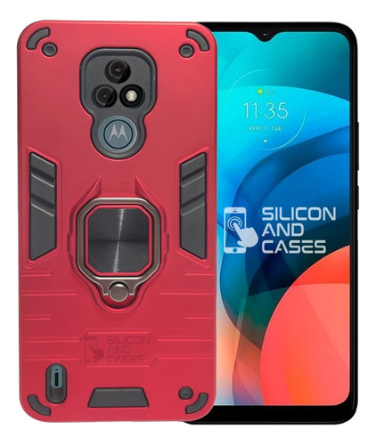 Carcasa Para Motorola E7 Anillo Antigolpe Colores