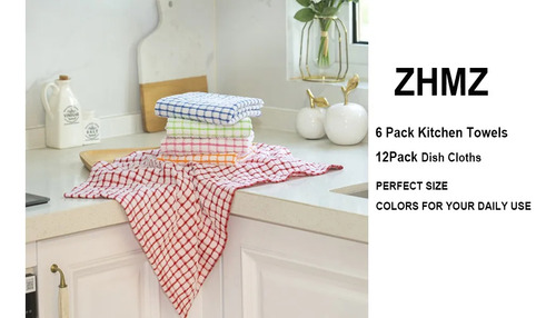 Pack De 12 Paños Cocina Algodon Grueso Sin Fleco 85g 60*40cm