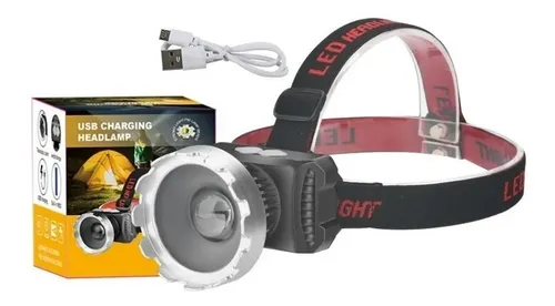Linterna Led Minero Cabeza Cintillo Usb Recarga Xhp50