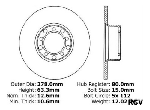 Disco Frenos  Delantera Para Mercedes Benz 300d   1975