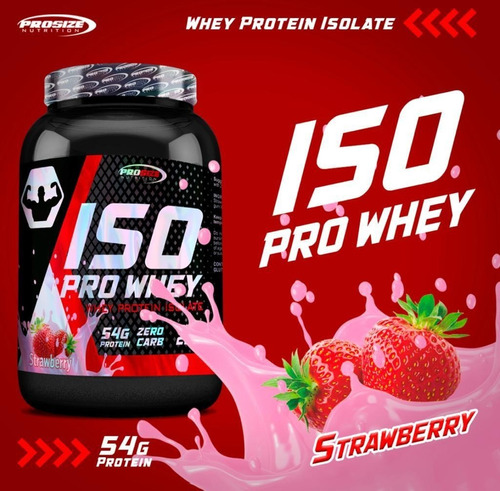 Whey Protein Isolado Iso 900grs - Prosize Nutrition Sabor Morango