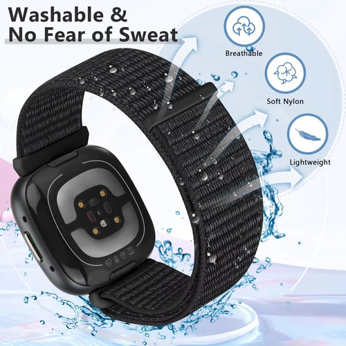 3 Correas De Nailon Para Fitbit Versa 4/3/sense 2