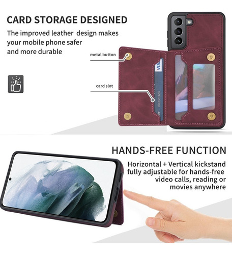B Funda De Tarjeta Wallet For Samsung S21 Fe S21 Ultra Plus