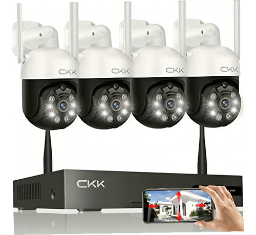 Ckk 4 Cámaras Ptz De 3 Mp Para Exteriores E Interiores, Color 3mp-sin Hdd
