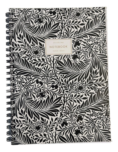 Cuaderno Espiralado A4 Decorline Hoja Rayada Color Negro Hojas