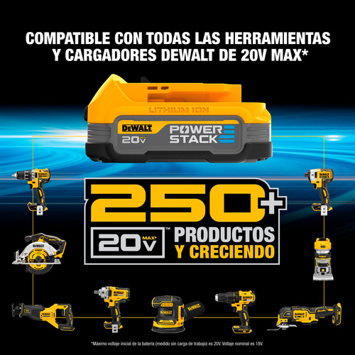 Kit Taladro Percutor/atornillador Powerstack 20v Max Dewalt Amarillo