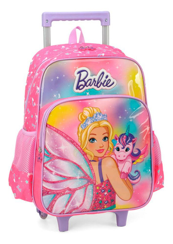 Mochila Rodinhas 16 Barbie Fada Unicórnio Luxcel