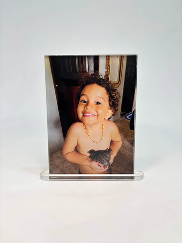 Porta Retrato Quadro Com Base Acrílico Brilho Personalizado 10x15 Impressão Uv