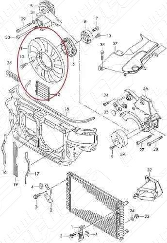 Passat 1.8 T 20v 98-01 Original Hélice Radiador