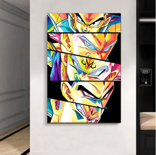 Cuadro Decorativo Vegeta Fases Dragon Ball Anime Arte Hogar 